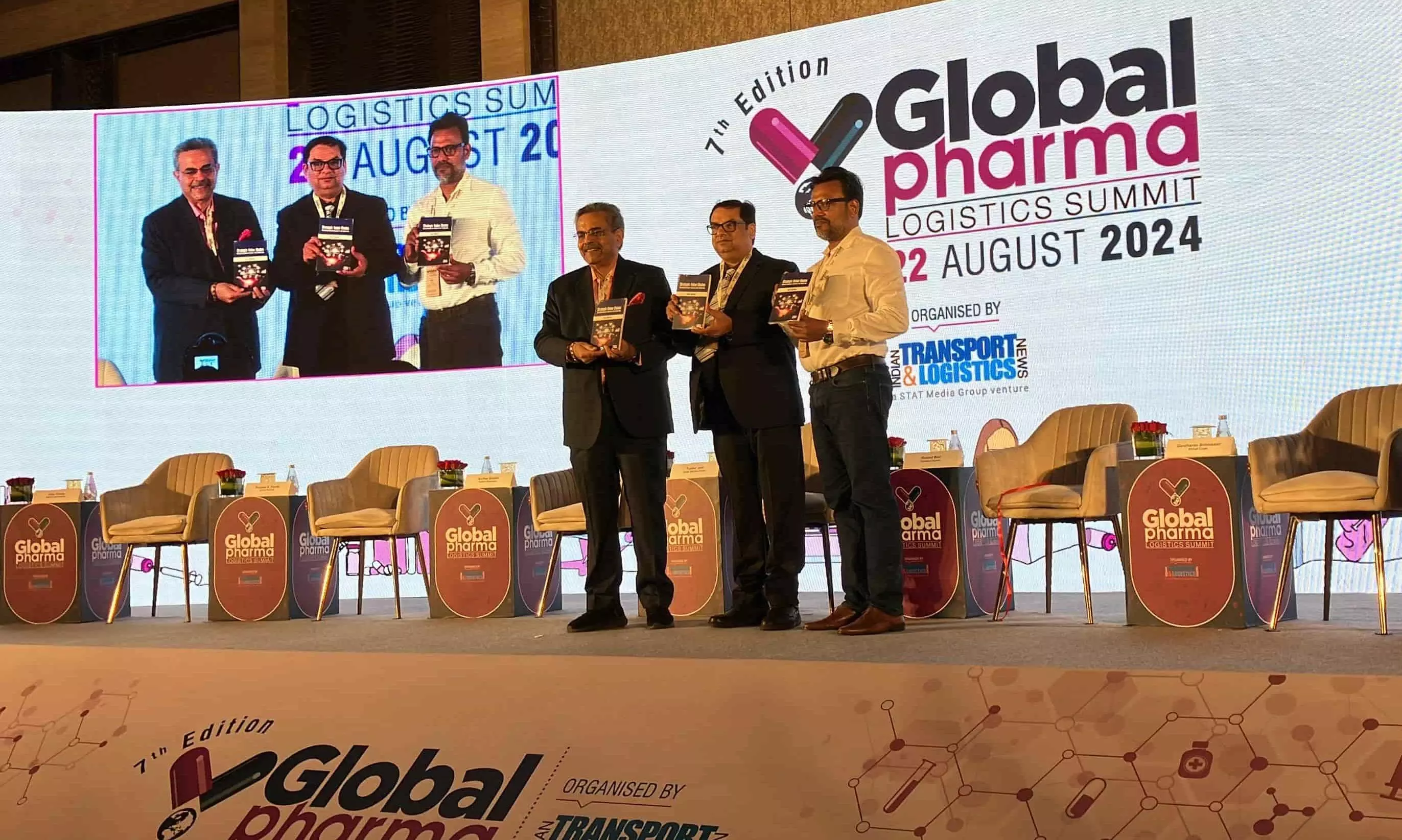 (L-R):  Tushar Jani, Group Chairman, Cargo Service Centre; Dr Ravi Prakash Mathur, Vice President Supply Chain Management, Dr. Reddy’s Laboratories; Reji John, Editor, STAT Media Group.