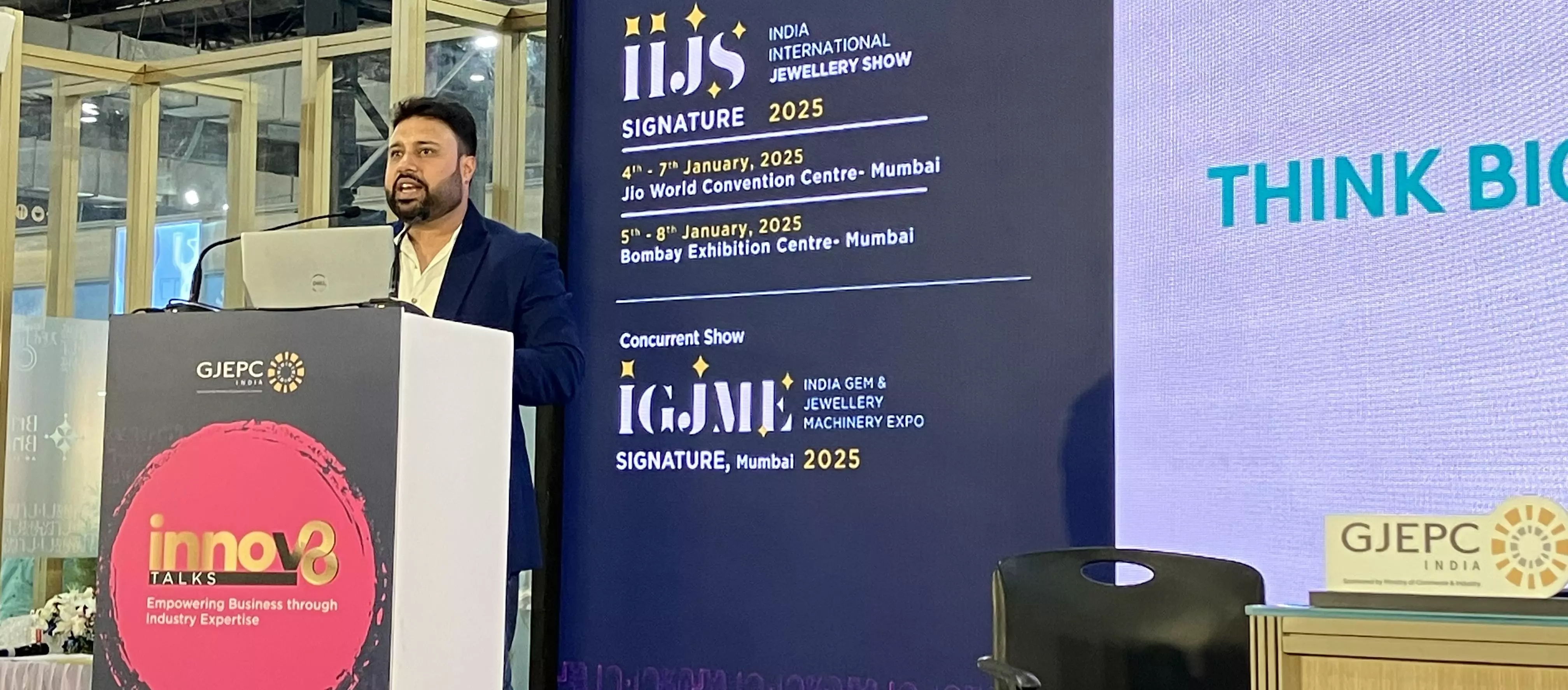 Saurabh Wadhwa, Manager – Business Development at eBay, explained the benefits of eBay for gem and jewellery exporters of India at India International Jewellery Show 2025 in Mumbai. 