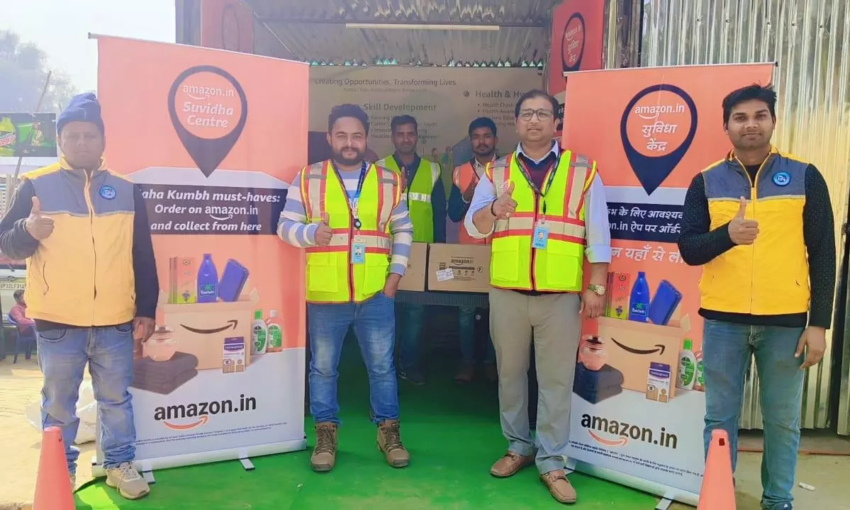 Amazon sets up kiosk for order pick up, returns at Maha Kumbh Mela